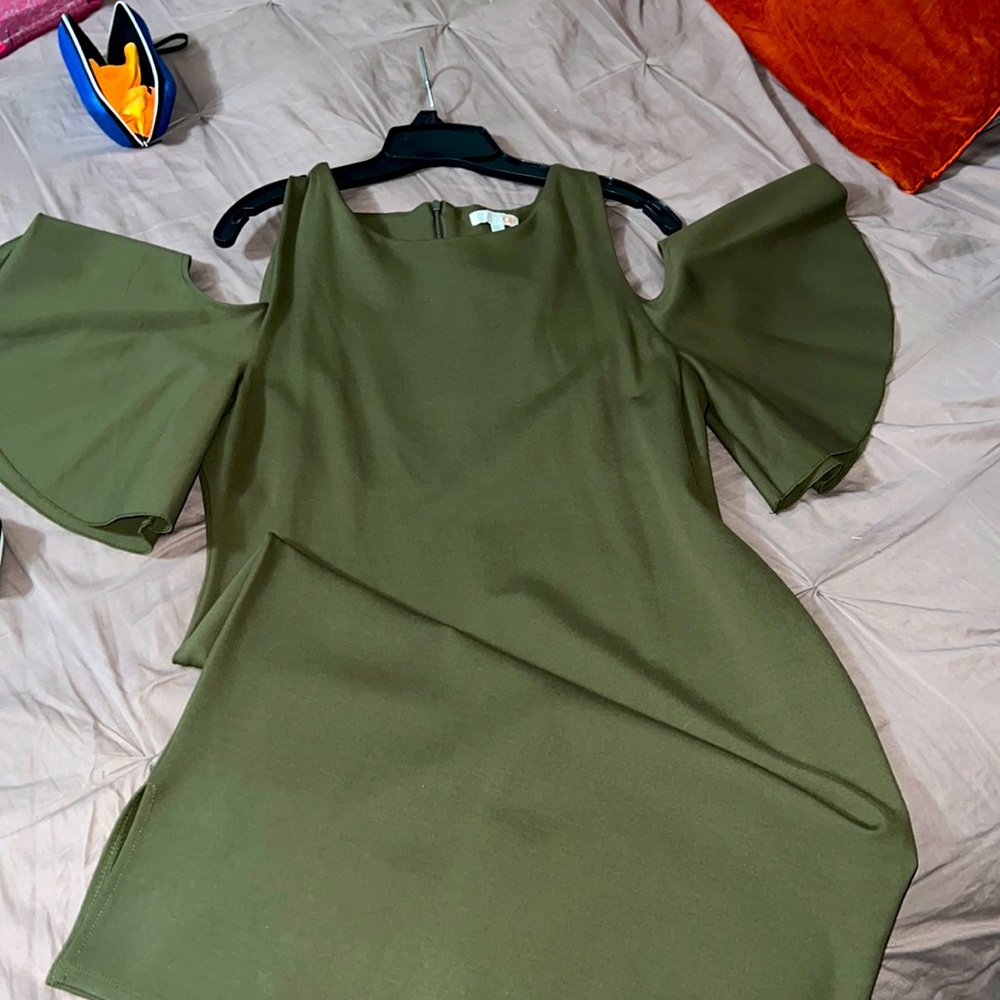 Green mini dress